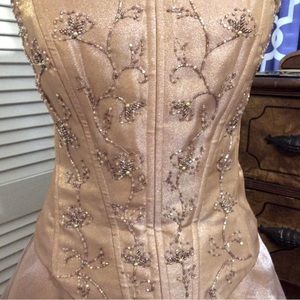 Gold Ballgown w corset top